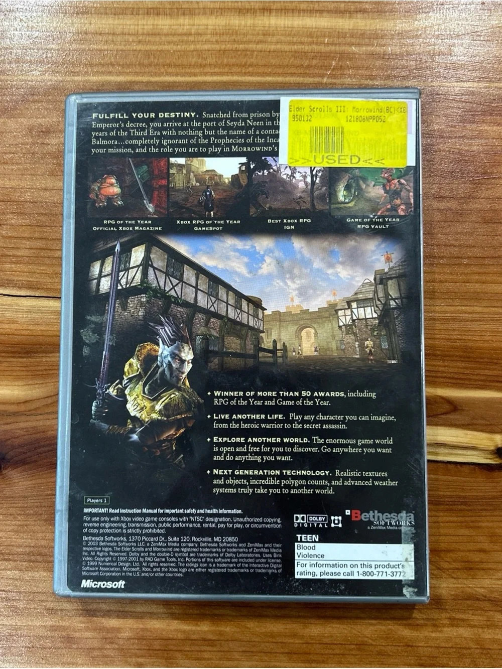 The Elder Scrolls III: 3 Morrowind (Microsoft XBOX, 2004) Complete CIB